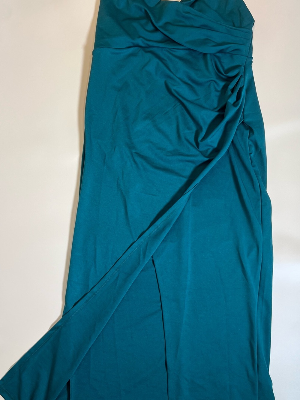 SHEIN Teal Ruched Wrap Midi Dress